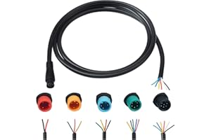 baluoqi Cable de extensión de 2 pines/3 pines/4 pines/5 pines/6 pines, conector impermeable con un solo conector, línea de bicicleta eléctrica para luz de bicicleta eléctrica/Ebrake/indicador de
