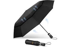 TECKNET Paraguas Plegable, Antiviento Sombrilla con Doble Cubierta para Hombres, Automático Abierto y Cierre, Ligero Portátil, Viaje Grandes Umbrella de 10 Varillas