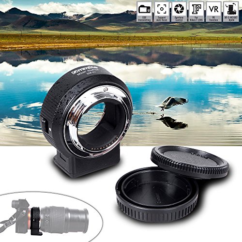 Andoer Commlite ENF-E1 Lentille Electrique Adaptateur de Montage Bague AF Auto Focus VR R  glable Ouverture Exposition pour Objectif Monture Nikon F Sony E-Mount Cam  ra