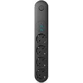 Astreon Akım Korumalı &Ccedil;oklu Priz, 2 Adet USB 1 Adet Type-C Girişi, 4 Adet Priz Girişi, 2500W Termal Korumalı, 2 M Kablo Uzunl