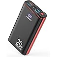 AYEWAY Power Bank 26800mAh USB C Fast Charging Portable Charger PD 20W Battery pack with 5 Outputs & Digital Display,External Backup Phone Charger for iPhone,MacBook,Samsung,Travel,Camping (Black-Red)