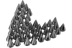 SAGASAVE Lot de 100 rivets punk en métal pour gants en cuir, sacs, vêtements, chaussures, ceintures (noir, 100)