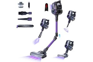 FixtFixer Akku-Staubsauger, 350W/30000Pa Staubsauger Kabellos, Vacuum Cleaner bis zu 55 Min Laufzeit, 6 en 1 Akkusauger kabelloser Staubsauger für Auto/Tierhaare/Zuhause/Hartböden