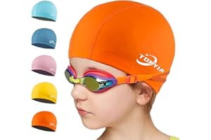 FUNOWN Badekappe für Kinder, PU-Badekappen Unisex-Badekappe wasserdichte Badekappe Badekappen für langes und kurzes Haar Badekappe für Jungen und Mädchen Kinder