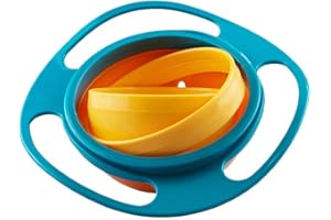 Jzhen Bol Enfant Anti Renversement, Gyroscope Bol Rotatif Anti-Renversement, Disque de Bols Volant avec Couvercle