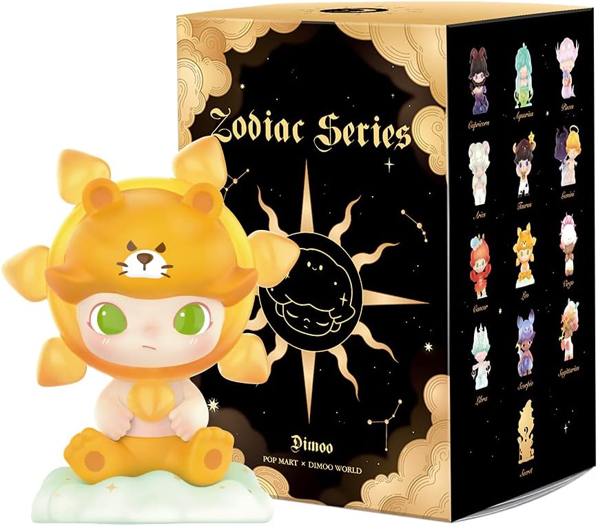 POP MART Dimoo Zodiac Series-1PC Figura Aleatoria Figura de Acción Popular Figura Coleccionable y Adorable Juguete Artístico Regalo Creativo