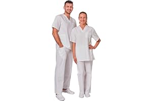Hurry Jump Ensemble Uniforme Medical Unisexe Blouse médicale col V et Pantalon Médical Nombreux Coloris du XS au 4XL Infirmière Aide Soignante Vétérinaire Dentisite