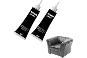 SCOBUTY Leder Reparatur Set Leder Autositze, Sofas, Lederbekleidung, Ledertaschen, Gürtel, Reisetaschen Usw Kratzer, Löcher, Verschleiß Kunstleder Reparatur Set 2 Schwarz