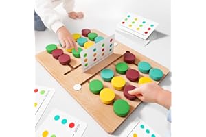 SYHLN Wooden Montessori Color Sorting Toys for 3 4 5 Year Old - Two Players Board Game - Preschool Educational Birthday Gifts for 3 4 5 Year Old Boys Girls