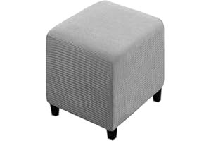 UYEOCO Copri Pouf Fodera Poggiapiedi Rotondo/Quadrato/Rettangolare Copripoggiapiedi Elastico 50x50/40 x 40 Cover Sgabello Copertura Protettiva per Ottomana (Color : C, Size : 40X40CM) ( Color : 21@ , Size :