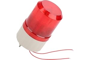 HILITAND 220V 2A Luces de advertencia LED rojas de alarma ac¨²stico ¨®ptico de emergencia LED Estrobosc¨®pico Luz giratoria