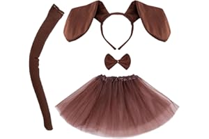 MIVAIUN 4 Sztuki Psów Kostium Zwierzęcy Ogon Motyl Opaska Tutu Spódnica Zestaw dla Dorosłych Dzieci Dress Up Halloween Scena Cosplay Impreza