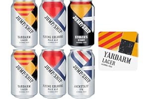 Jump Ship Brewing | 0.5% Alcohol Free Beer | Craft Beer Gift Set | Lager, IPA, Pale Ale, Stout | 6 x 330ml Award-Winning Non-Alcoholic Beers