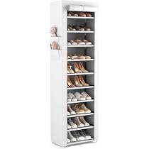 Sekey Scarpiera A 9 Ripiani Con Copertura Antipolvere | Capacità 40-45 Paia | 85x28x162 Cm | Porta A Rullo E Struttura Stabile