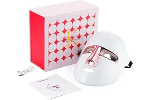 LIARTY Máscara de terapia de luz LED de 7 colores, terapia de luz facial SPA cuidado de la piel máscara de tratamiento facial y cuello, dispositivo de belleza ligero para rejuvenecimiento