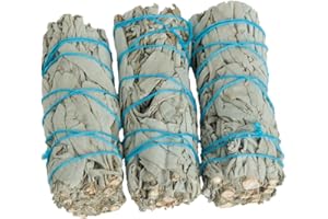 Aromasenses - Salvia Blanca Sagrada de California - 3 Atados de 10 cm Aprox -Sahumerio Natural - Limpieza Energetica - Proteccion Espiritual