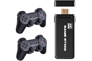 Tianbi USB Wireless Console Game Stick, Handheld TV Video Game Console,Retro 8 Bit 64G Mini Controller HDMI Output Dual Player Built in 10000 Classic Game