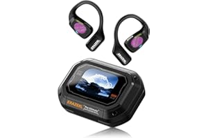 ERAZERL XP6 Ki Übersetzer Kopfhörer,Echtzeit-Übersetzung Ohrhörer unterstützen 134 Sprachen Bluetooth-Übersetzung &Konferenzzusammenfassung,Open Design Sprachübersetzung Ohrhörer mit Digitalanzeige