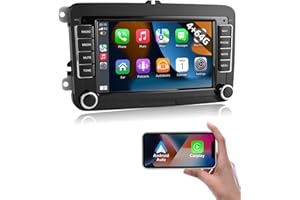 Essgoo 4+64G Android 14 Autoradio Für VW Caddy Golf MK5 6 Polo Passat Seat RCD330 mit Wireless CarPlay Androidd Auto,2 Din Radio mit 7 Zoll Touchscereen Bluetooth FM RDS GPS WiFi
