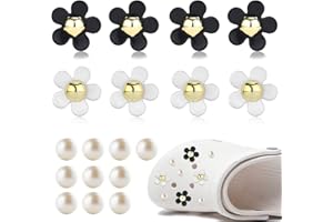 Barlone 18 Stück Schuh Charms, Blumen Schuhanstecker für Crocs, PVC Blumen Schuh Charms, Perle Schuhanhänger, Diamante Schuhschmuck für Mädchen, Jungen, Kinder