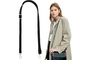 DIVINA VITAE Correa de cuero para monedero, correa de repuesto ajustable para bolso cruzado, 33-59 pulgadas, color negro