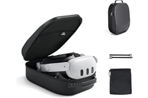 AUBIKA Tragetasche für Meta Quest 3/Oculus Quest 2/Pico 4/Quest Pro/Vision Pro, kompatibel mit Elite/Batterie-Headset-Riemen Zubehör, Hartschalenkoffer