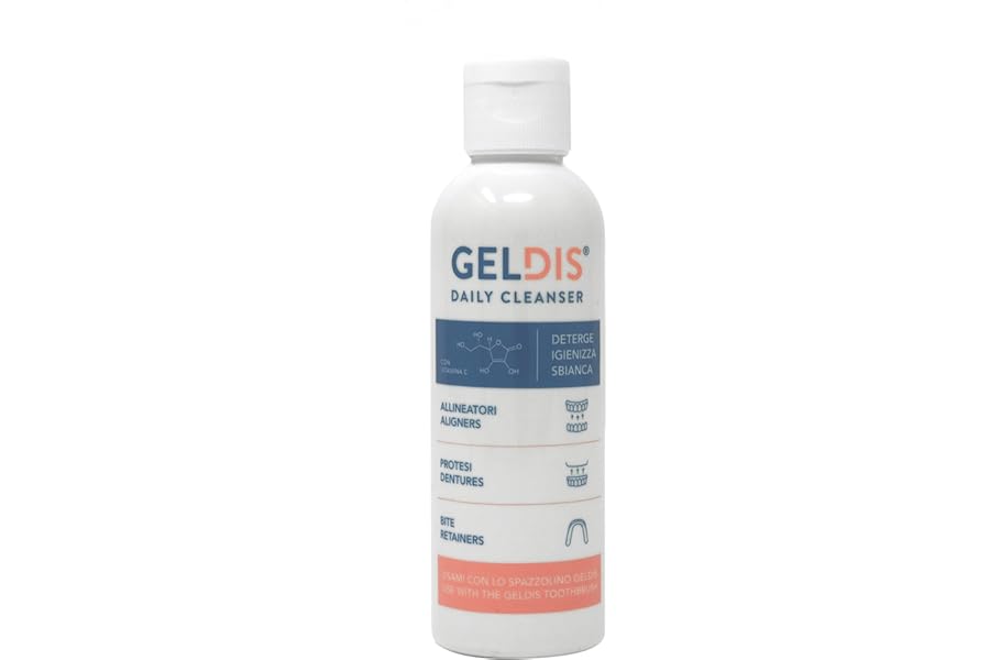 GELDIS® Daily Cleanser – Geldis Sanitising Gel for Daily Hygiene of Transparent Masks Orthodontic Appliances Dentures and Bite (100 ml, 1 Piece)
