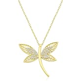 Madam Matmazel Yusuf&ccedil;uk Kolye, K&uuml;bik Zirkon (CZ) 925 Ayar G&uuml;m&uuml;ş, Dragonfly Kolye, Kız, Arkadaş, Anne, Hediye Paketli