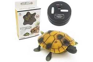 Gosyfeti Remote Control Turtle Toy for Kids, Realistic RC Tortoise Electric Animal, for Pets Joke Pranke, Funny Child Kids Birthday Gift (Yellow)