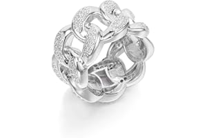 PengJin 2019 nuovo anello a catena cubana pieno di zirconia cubica uomini e donne anello alla moda gioielli hip hop anello di collegamento