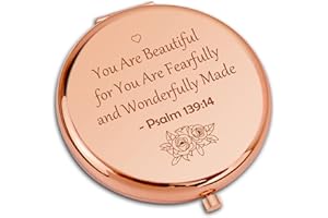 DABIHU Inspirational Christian Gifts for Women Encouragement Gifts Compact Makeup Mirror for Friends Sister Bible Verse Religious Gifts for Girls Motivational Baptism Gift Folding Makeup Mirror for Her