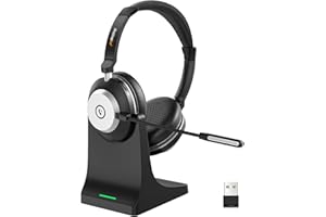 Wantek Wireless Headset with Microphone for PC Bluetooth Headset with Noise Canceling Microphone