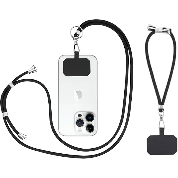 Chaîne De Téléphone Portable Avec Poche - Sangle Réglable Clip And Go, Universelle, Longueur 101 Cm, 2 Pièces