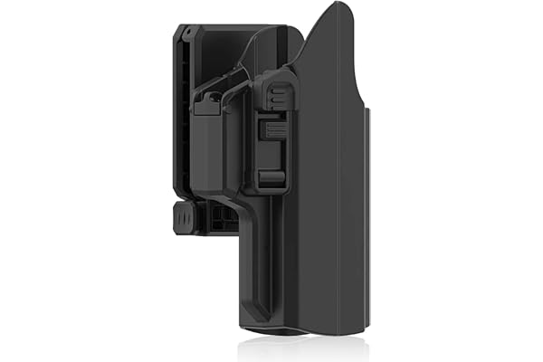 efluky Holster Ceinture Universel Airsoft Pistolet Defense IPSC Gun Holster for Glock 17 19 26/HK USP/Beretta APX/Walther p99/Sig Sauer P320/CZ P07, Belt Clip 360° Réglable