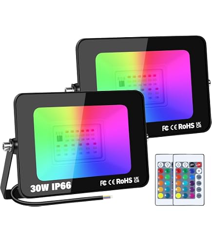 Projecteur Extérieur Couleur Yakimz 10 Pièces - 50W IP66 Smart LED Projecteurs RGB Extérieur