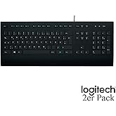Logitech K280e Tastatur (Kabelgebunden, QWERTZ, Deutsche Layout) (Schwarz | 2er Pack)