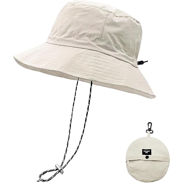 Chapeau De Soleil Rosoz UPF 50+ Large Bord Beige - Imperméable, Pour Homme/femme, Pêche