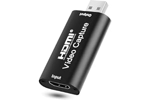 T Tersely Portable Audio Video Capture Cards HDMI to USB 2.0 1080P 4K | Record Via DSLR Camcorder Action Cam Link for High Definition Acquisition, Live Broadcasting, Video Conference, Teaching