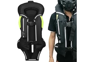 ZZJCY Gilet Airbag Moto per Uomini e Donne Adulti, Moto Elettronico Airbag Gilet, Motocross Meccanico Airbag Giacca con Striscia Riflettente e Schiena Armatura, per Motociclo e Equitazione,Long black,XXL