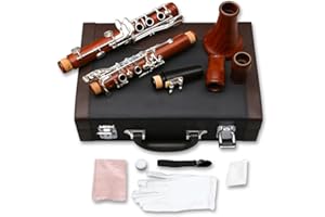 Yinfente Intermediate B-Flat Clarinet Rosewood wood Body Silver Plate Bb Key 17 key Case + Reeds + Pads (Bb key)