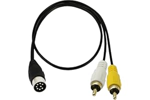 GINTOOYUN Din 8Pin auf 2RCA Kabel 9,84 Zoll 8Pin Din Stecker auf 2RCA Stecker Audio Adapterkabel für Musikinstrument Audio Equipment MIDI Device ect