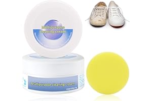 Fengyang Detergente per Scarpe Bianche Multiuso per La Pulizia delle Scarpe Bianche No-Wash Crema Detergente Smacchiante con Spugna Pasta Solida Decontaminante Per Scarpe Crema