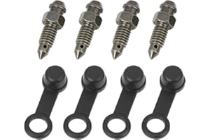 F FIERCE CYCLE 4Pcs M6x1mm Banjo Bolt Bleeder Screw with Cap for Motorcycle