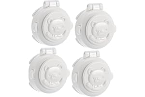 BESTonZON 4 unidades Tapa protectora para botones de seguridad para coche, protección auditiva para niños, accesorios para electrodomésticos, lavadora, botón de seguridad Abs, blanco