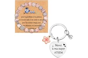 LOHENYOR Cadeau Professeur Porte Clef Cadeau Maitresse Fin d'Année Cadeau Atsem Cadeau Directrice D'école Fin D'année Cadeau Maître D'école Fin D'année Idée Cadeau Assistante Maternelle
