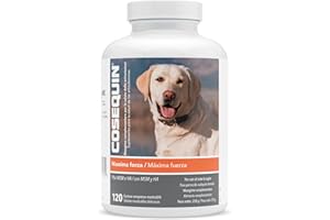 Nutramax Cosequin para Perros MSM y HA tabletas masticables, suplemento Articular de máxima Fuerza con glucosamina y condroitina para Perros de Todos los tamaños 120 Comprimidos masticables
