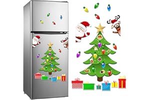 POUWAY Magnetic Stickers Christmas - Magnetic Christmas Tree Stickers For Refrigerator, Festival Christmas Fridge Magnet, Diy Magnetic Stickers for Fridge Metal Door Garage, Christmas Decoration (B)