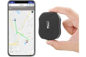 WINNES Mini GPS Tracker,TKMARS Micro Gps Tracker Spia 1500mAh Localizzatore GPS per Auto Moto Bambini, Antifurto Magnetico Impermeabile Senza Abbonamento con SOS SMS Geofence Alarm APP Gratuita miniTK905
