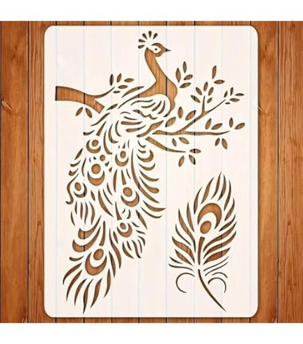 NBEADS 4pc Camouflage Texture Painting Stencils, 30x7.5cm Reusable DIY Art & Craft Stencils