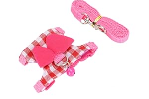 Liyeehao Conjunto de Correa de Chaleco Arnés para Caminar, Correa para Mascotas, Control fácil para hurón Ardilla Chinchilla Conejo pequeño(M)